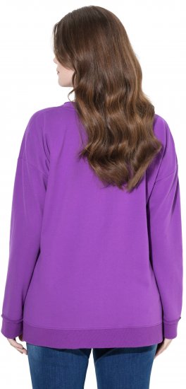 Ulla Popken Magnifique Split Style Sweatshirt Purple - Džemperi un džemperi ar kapuci - 
