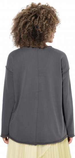 Ulla Popken Inspire Lettering V-Neck Sweatshirt Graphite Grey - Džemperi un džemperi ar kapuci - 