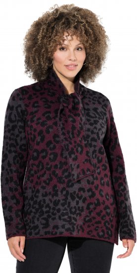 Ulla Popken Leopard Print Scarf Sweater Dark Wine Red - Džemperi un džemperi ar kapuci - 