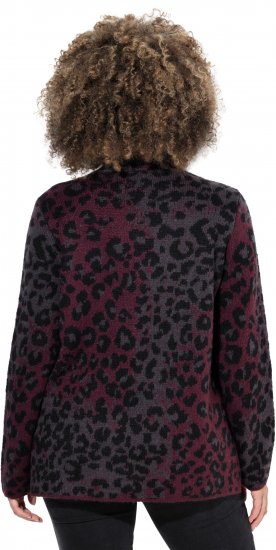 Ulla Popken Leopard Print Scarf Sweater Dark Wine Red - Džemperi un džemperi ar kapuci - 