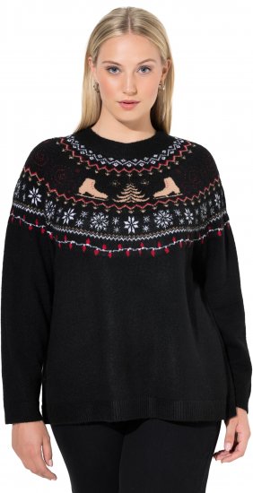 Ulla Popken Norwegian Style Christmas Sweater Black - Džemperi un džemperi ar kapuci - 