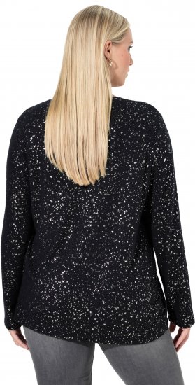 Ulla Popken Metallic Print Extra Soft Christmas Sweatshirt Black - Džemperi un džemperi ar kapuci - 