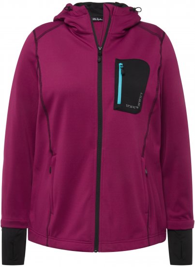 Ulla Popken HYPRAR Zip Front Hooded Stretch Sweatshirt Blackberry - Džemperi un džemperi ar kapuci - 