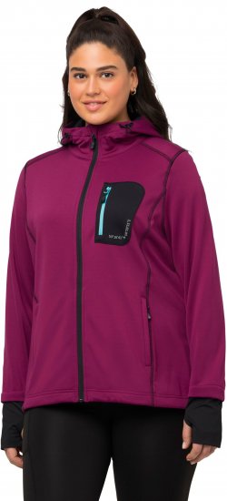 Ulla Popken HYPRAR Zip Front Hooded Stretch Sweatshirt Blackberry - Džemperi un džemperi ar kapuci - 