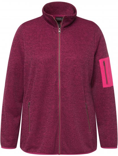Ulla Popken Knit Fleece-Lined Zippered Jacket Fuchsia Pink - Džemperi un džemperi ar kapuci - 