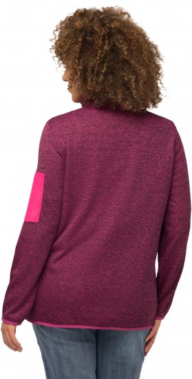 Ulla Popken Knit Fleece-Lined Zippered Jacket Fuchsia Pink - Džemperi un džemperi ar kapuci - 
