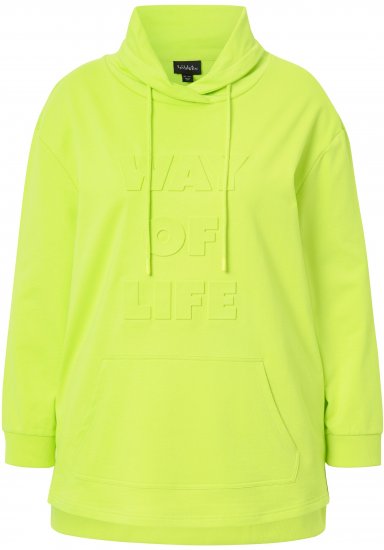 Ulla Popken Embossed Letter Sweatshirt Lime - Džemperi un džemperi ar kapuci - 