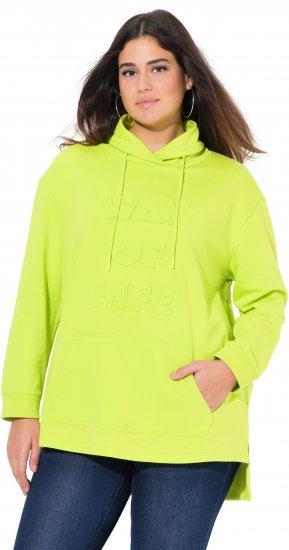 Ulla Popken Embossed Letter Sweatshirt Lime - Džemperi un džemperi ar kapuci - 