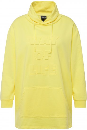 Ulla Popken Embossed Letter Sweatshirt Lemon Yellow - Džemperi un džemperi ar kapuci - 