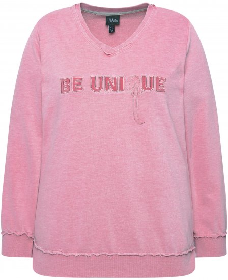 Ulla Popken Graphic BE UNIQUE Inverted Seam Sweatshirt Raspberry - Džemperi un džemperi ar kapuci - 
