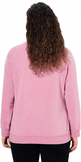 Ulla Popken Graphic BE UNIQUE Inverted Seam Sweatshirt Raspberry - Džemperi un džemperi ar kapuci - 