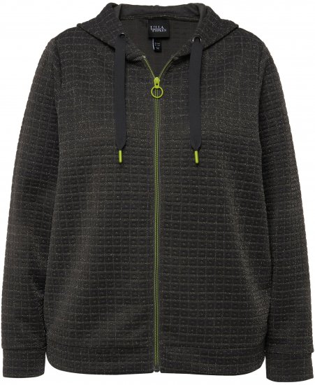 Ulla Popken Textured Metallic Knit Sweatshirt With Hood Graphite Grey - Džemperi un džemperi ar kapuci - 