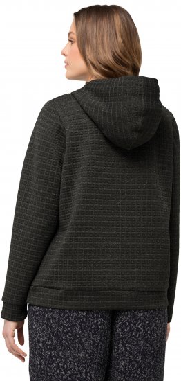 Ulla Popken Textured Metallic Knit Sweatshirt With Hood Graphite Grey - Džemperi un džemperi ar kapuci - 