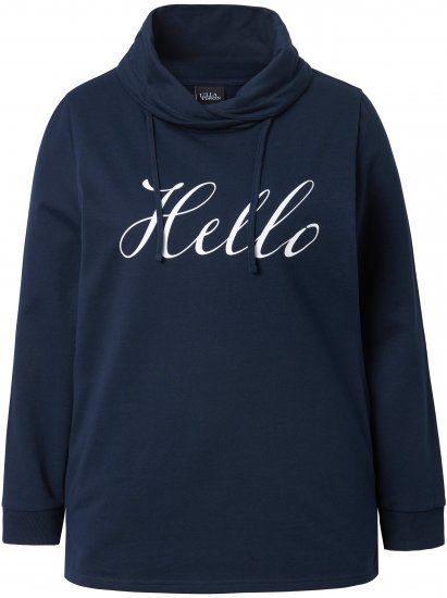 Ulla Popken HELLO Classic Fit Stand-Up Collar Sweatshirt Navy - Džemperi un džemperi ar kapuci - 