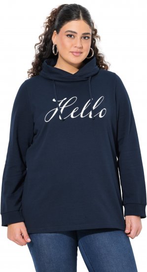 Ulla Popken HELLO Classic Fit Stand-Up Collar Sweatshirt Navy - Džemperi un džemperi ar kapuci - 