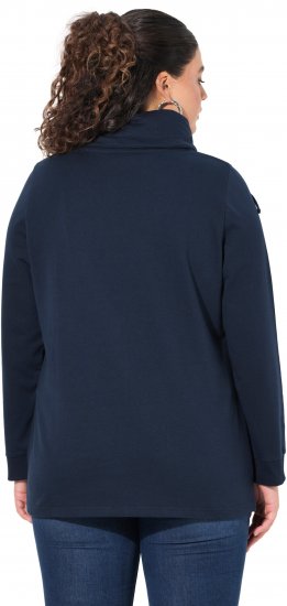 Ulla Popken HELLO Classic Fit Stand-Up Collar Sweatshirt Navy - Džemperi un džemperi ar kapuci - 