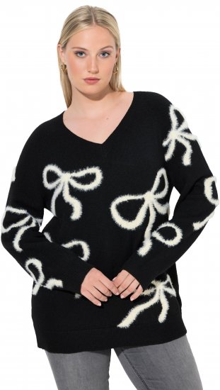 Ulla Popken Glitter Bow Sweater Black - Džemperi un džemperi ar kapuci - 
