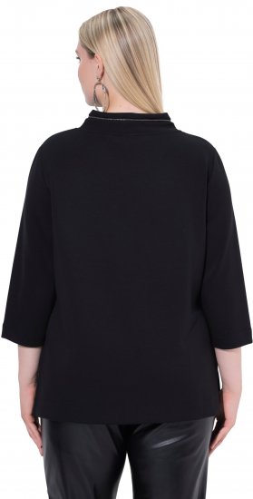 Ulla Popken Decorative Chain Collar Sweatshirt Black - Džemperi un džemperi ar kapuci - 