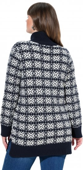 Ulla Popken Eco Cotton Geometric Snowflake Sweater Navy - Džemperi un džemperi ar kapuci - 