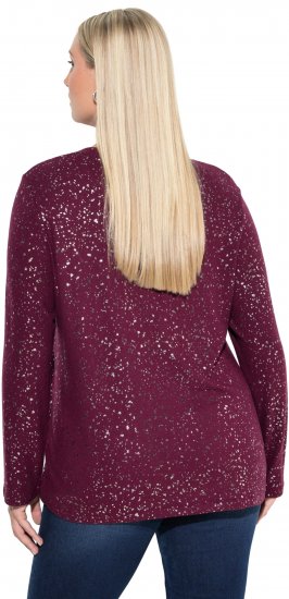 Ulla Popken Metallic Print Extra Soft Christmas Sweatshirt Dark Wine Red - Džemperi un džemperi ar kapuci - 