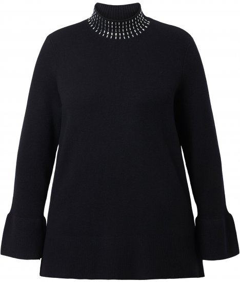 Ulla Popken Flared Sleeve Turtleneck Sweater Black - Džemperi un džemperi ar kapuci - 