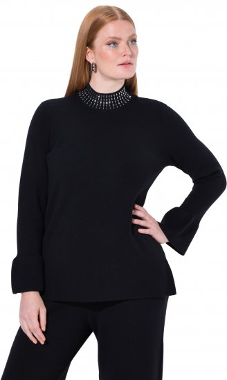 Ulla Popken Flared Sleeve Turtleneck Sweater Black - Džemperi un džemperi ar kapuci - 