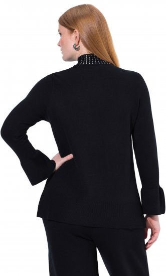 Ulla Popken Flared Sleeve Turtleneck Sweater Black - Džemperi un džemperi ar kapuci - 