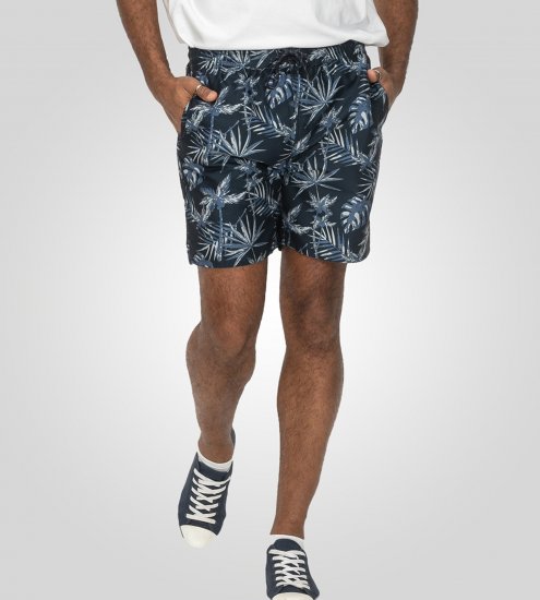 D555 Cleethorpes Hawaii Printed Swimshorts Navy - Peldbikses - Vīriešu liela izmēra peldšorti