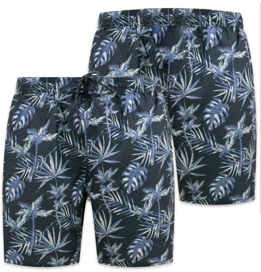 D555 Cleethorpes Hawaii Printed Swimshorts Navy - Peldbikses - Vīriešu liela izmēra peldšorti