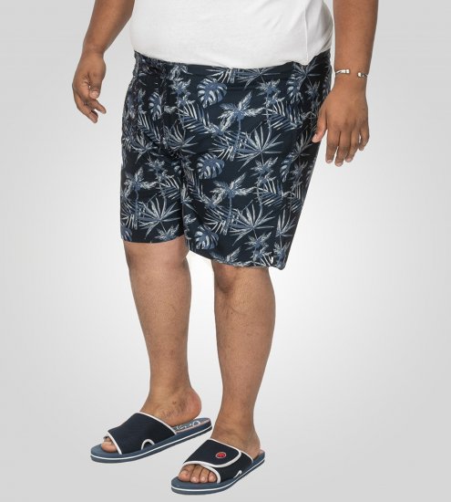 D555 Cleethorpes Hawaii Printed Swimshorts Navy - Peldbikses - Vīriešu liela izmēra peldšorti