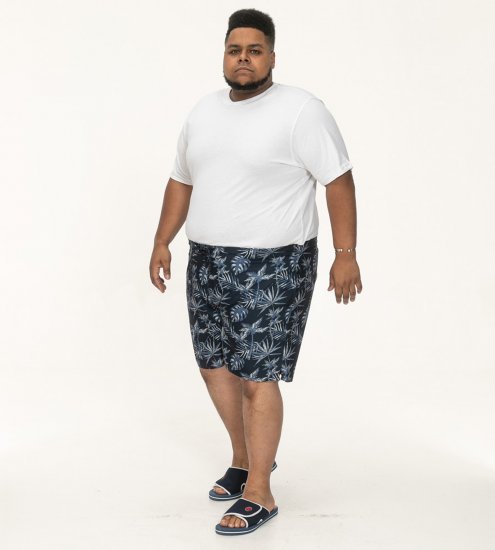 D555 Cleethorpes Hawaii Printed Swimshorts Navy - Peldbikses - Vīriešu liela izmēra peldšorti