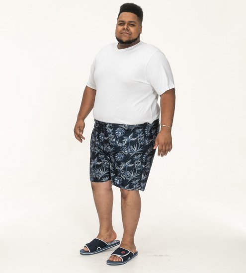 D555 Cleethorpes Hawaii Printed Swimshorts Navy - Peldbikses - Vīriešu liela izmēra peldšorti