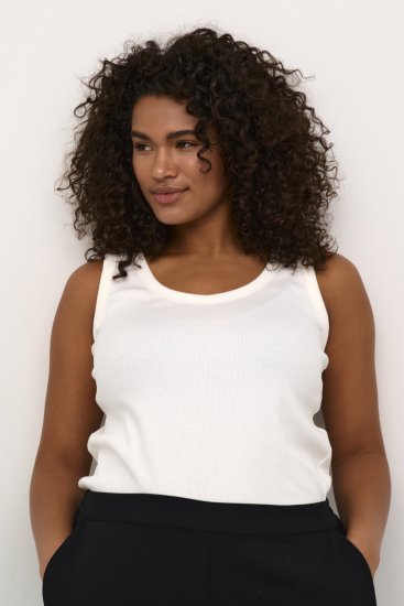 Kaffe Curve Carina Tops bez piedurknēm Chalk - T-krekli - 