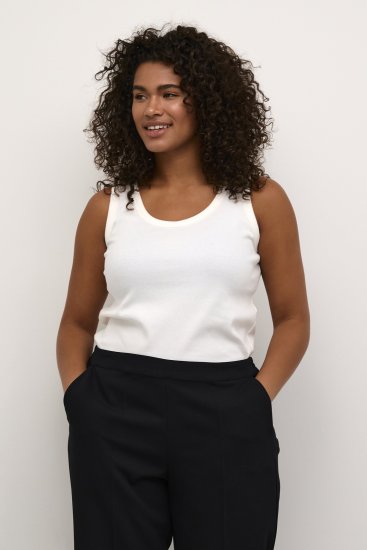 Kaffe Curve Carina Tops bez piedurknēm Chalk - T-krekli - 