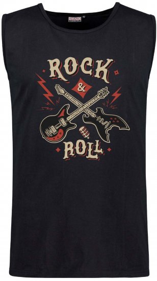 Adamo Motiv Rock and Roll Tank Top Black - Lielo vīriešu t-krekli bez piedurknēm - Lielo vīriešu t-krekli bez piedurknēm