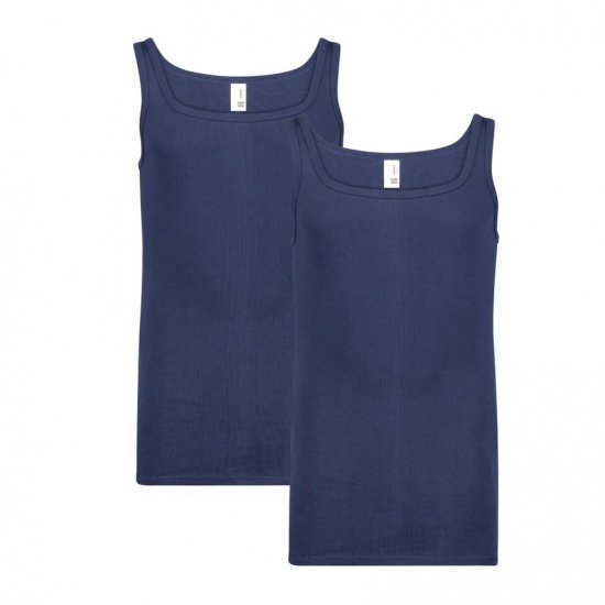 Adamo Royal Fine Ribbed Undershirt 2-Pack Navy - Apakšveļa un peldšorti - Apakšveļa - 2XL-8XL