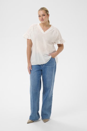 Kaffe Curve Valeria Top Chalk - Topi - 