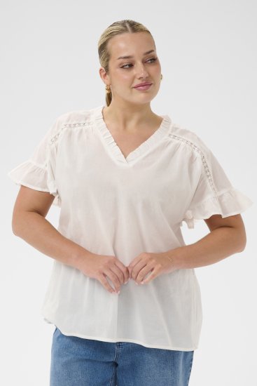 Kaffe Curve Valeria Top Chalk - Topi - 