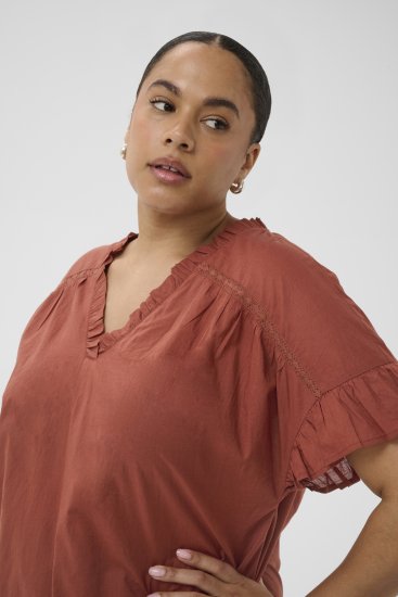 Kaffe Curve Valeria Top Henna Brown - Krekli un topi - 