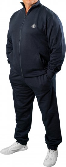 20 Nodi Mistral Tracksuit in Combed Fleece Cotton Navy - Treniņtērpi - Liela izmēra Treniņtērpi vīriešiem