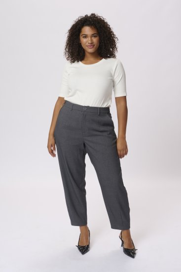 Kaffe Curve Merla Bikses Dark Grey Melange - Džinsi & Bikses Lielos Izmēros – Plus Size - 