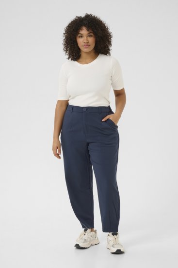 Kaffe Curve Merla Bikses Pusnakts jūras zilā - Džinsi & Bikses Lielos Izmēros – Plus Size - 