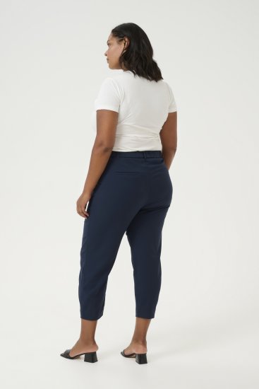 Kaffe Curve Merla Bikses Pusnakts jūras zilā - Džinsi & Bikses Lielos Izmēros – Plus Size - 