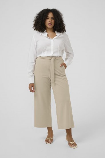 Kaffe Curve Pheolo Cropped Pants Feather Grey - Auduma bikses - 