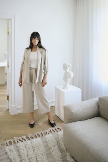 Kaffe Curve Pheolo Cropped Pants Feather Grey - Auduma bikses - 