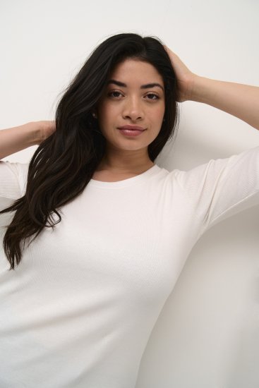 Kaffe Curve Carina T-krekls Chalk - T-krekli - 