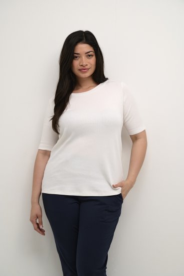 Kaffe Curve Carina T-krekls Chalk - T-krekli - 
