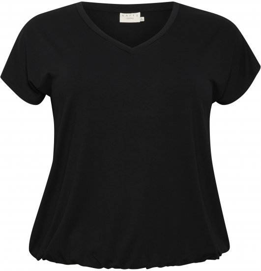 Kaffe Curve Jena V-Neck T-krekls Dziļi melna - T-krekli - 