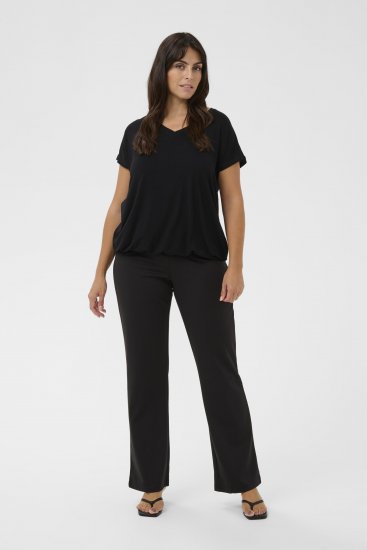 Kaffe Curve Jena V-Neck T-krekls Dziļi melna - T-krekli - 