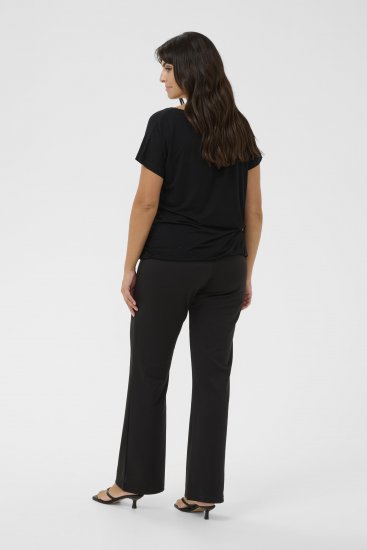 Kaffe Curve Jena V-Neck T-krekls Dziļi melna - T-krekli - 